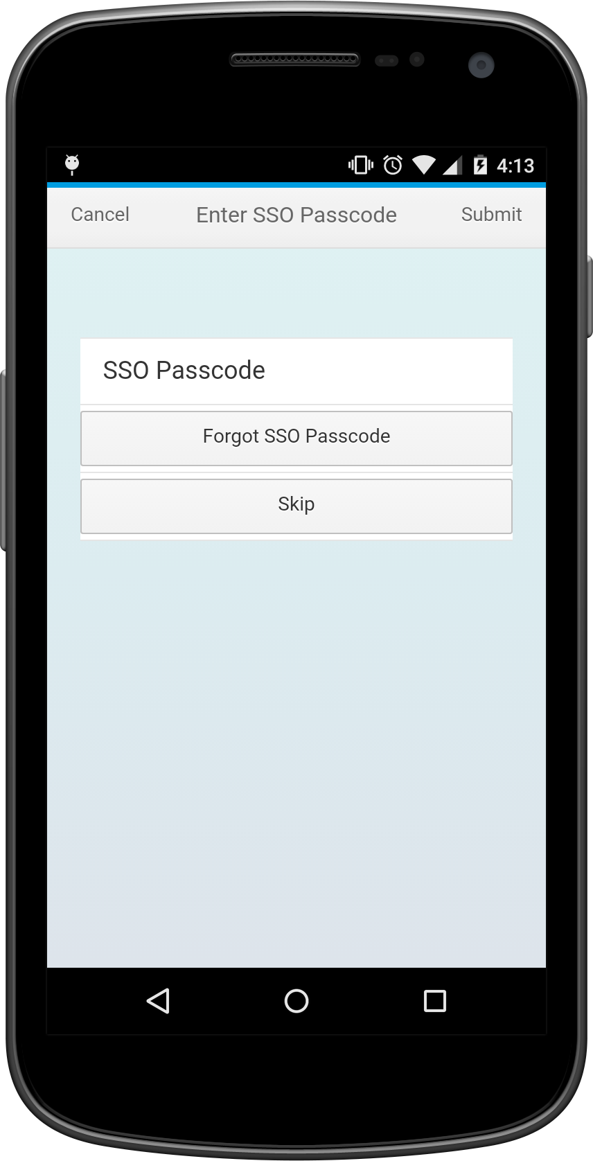 Enter SSO Passcode Enter SSO Passcode
